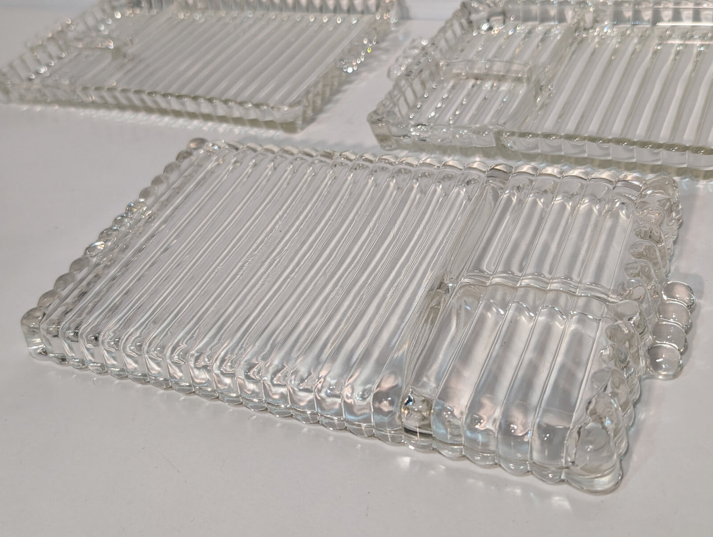 Vintage Mid Century Hazel Glass Atlas Party, TV, Snack, Smoke Rolling, Ash Tray