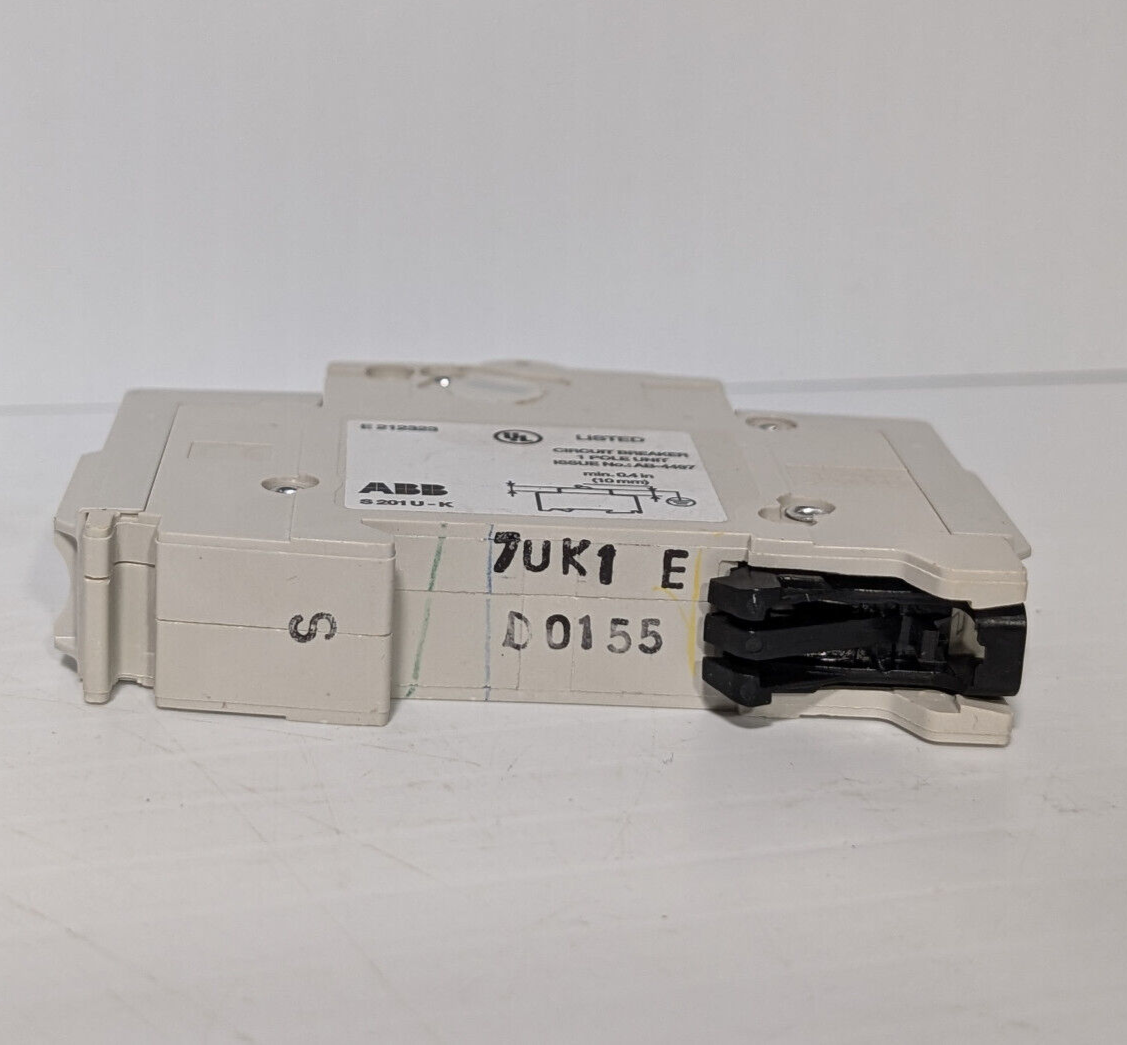ABB S201U-K1 Circuit Breaker, 1-Pole, 240 VAC, 1 A, Trip Curve K