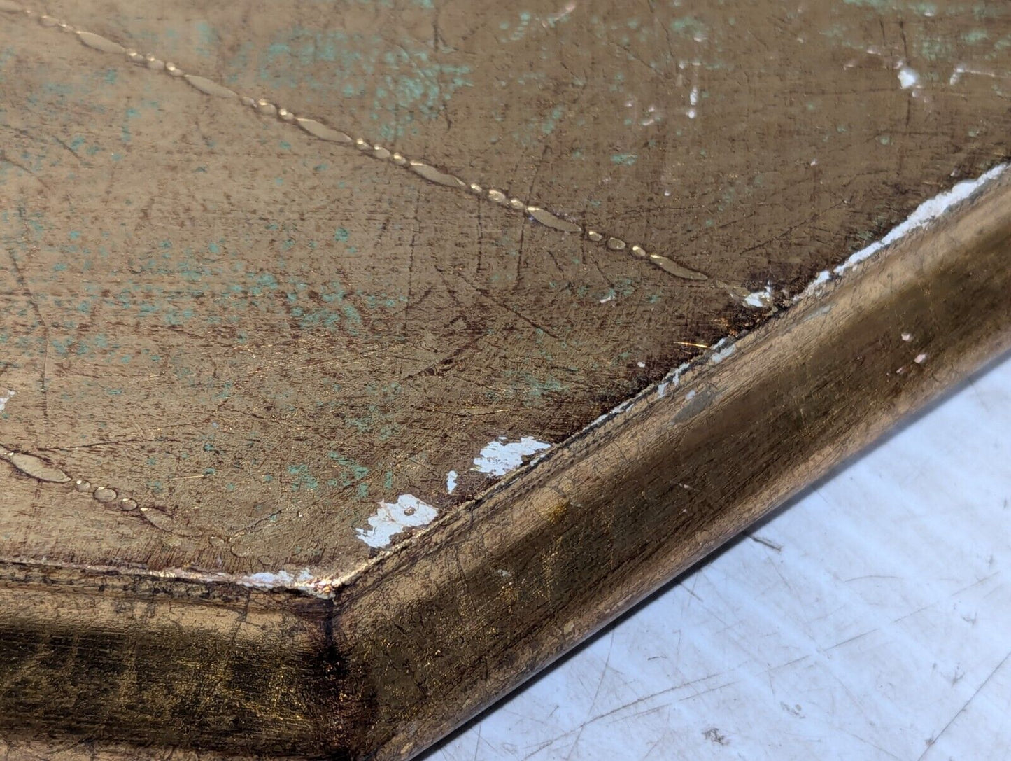Vintage Wooden Octagonal Tray, Intricately etched and hand painted - Free Ship