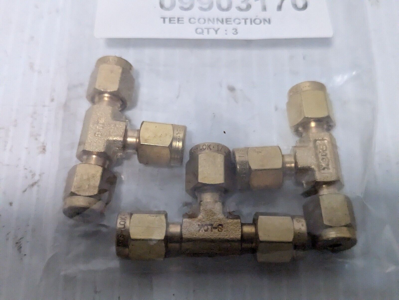 Swagelok 09903170 1/8 inch Brass 3-Way Union Tee - Pack of 3 - Free Shipping