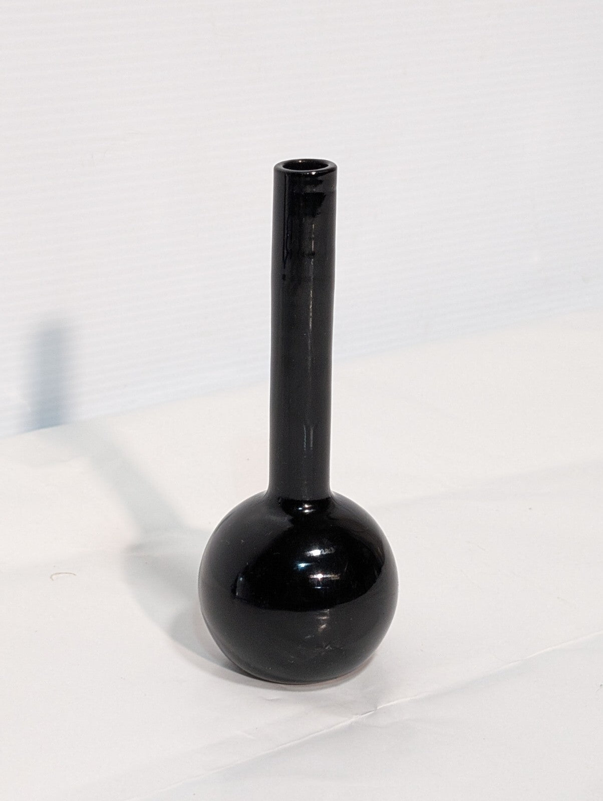 Two's Company Handblown Bud Rose Vase, Black, 6.5" Tall x 3" Diameter at Base