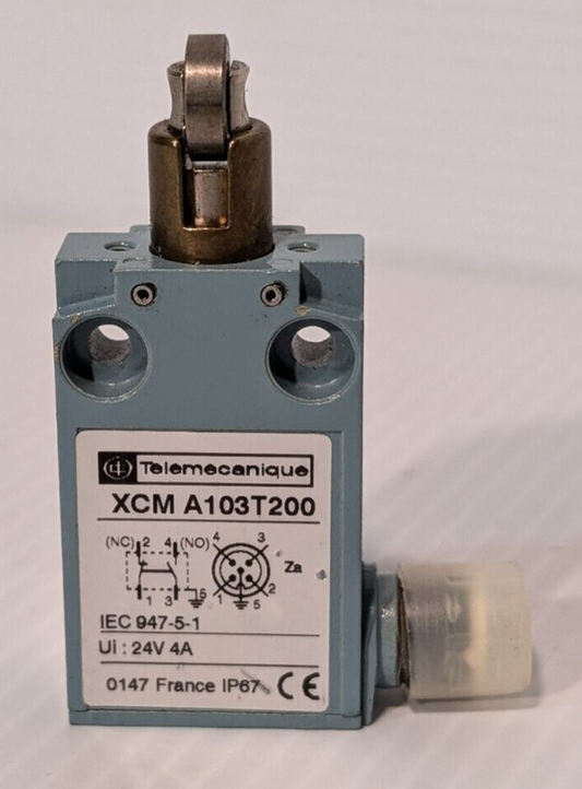 Telemecanique XCM-A103T200 Roller Plunger Limit Switch, 4A, 24VAC as pictured
