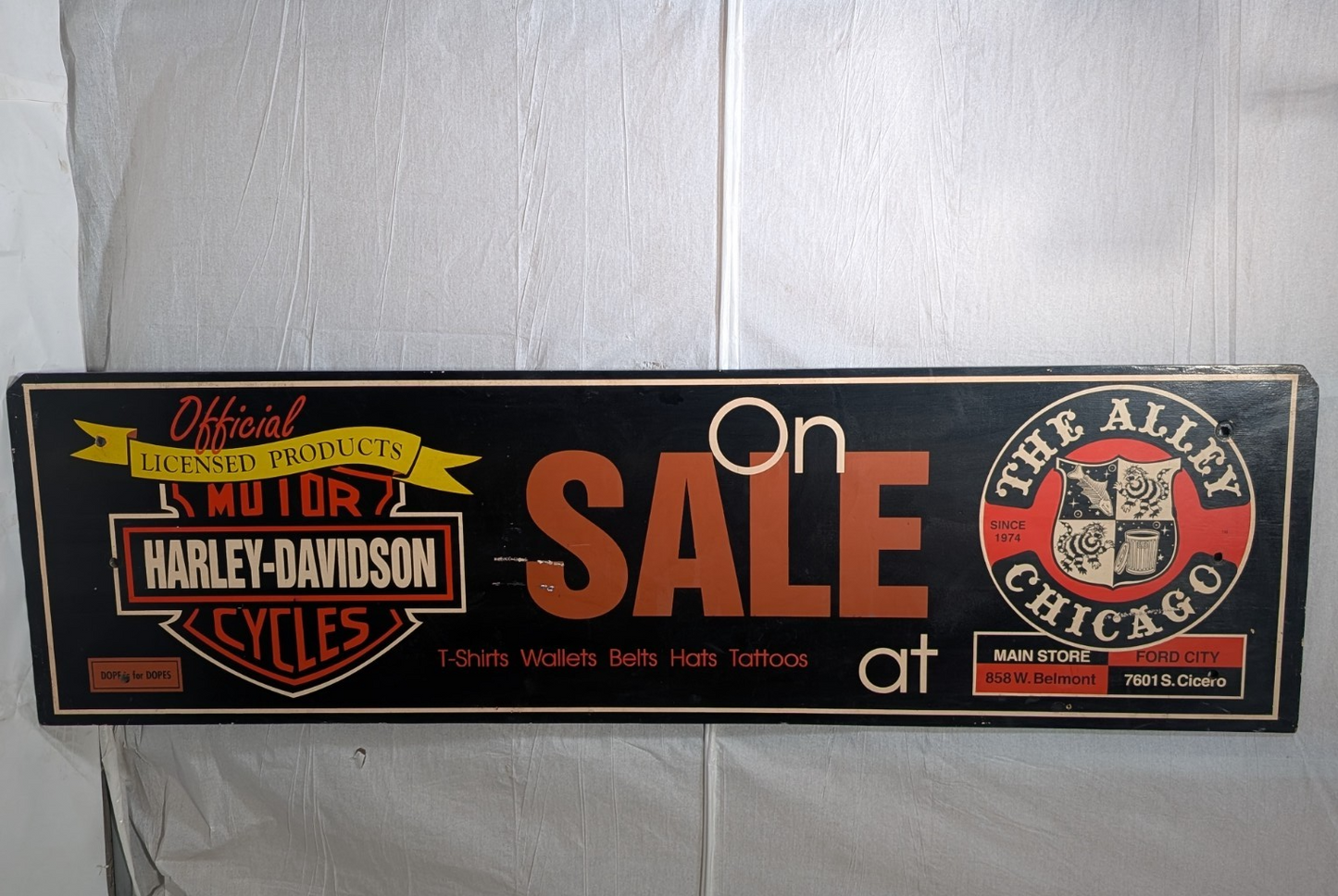 The Alley Chicago Harley Davidson Bus Stop Bench Ad Memorabilia Punk Moto Goth