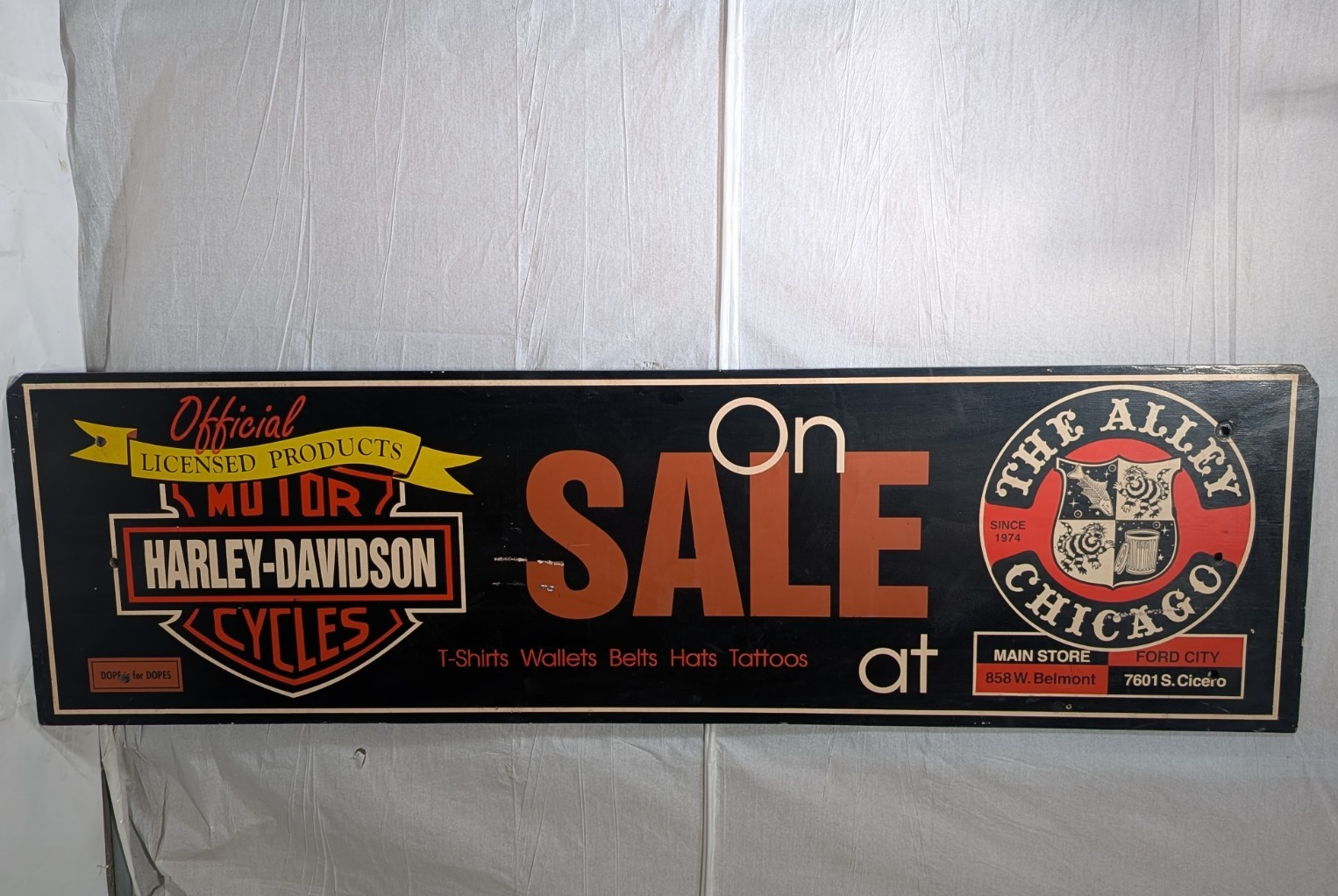 The Alley Chicago Harley Davidson Bus Stop Bench Ad Memorabilia Punk Moto Goth