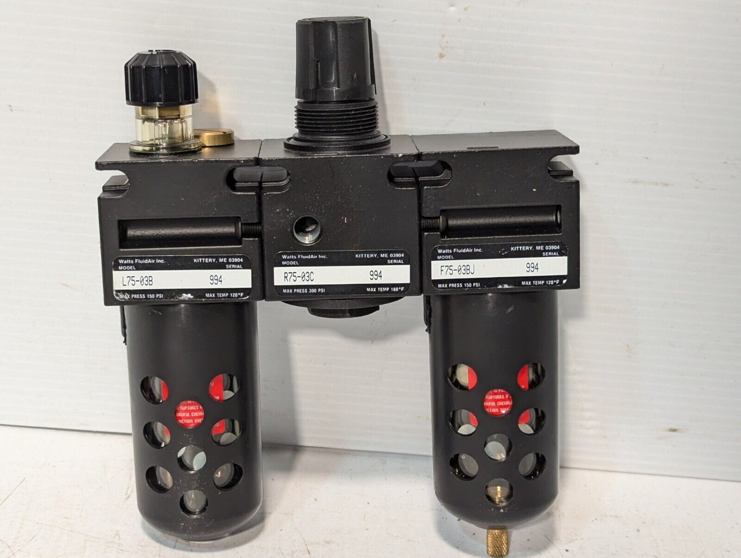 Watts L75-03B Lubricator, R75-03C Regulator, F75-03BJ Air Filter - Free Shipping