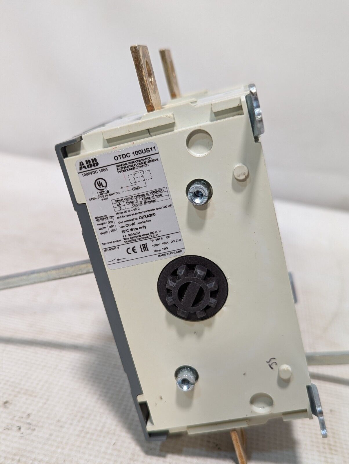 ABB OTDC100US11 general purpose switch, open type PV switch