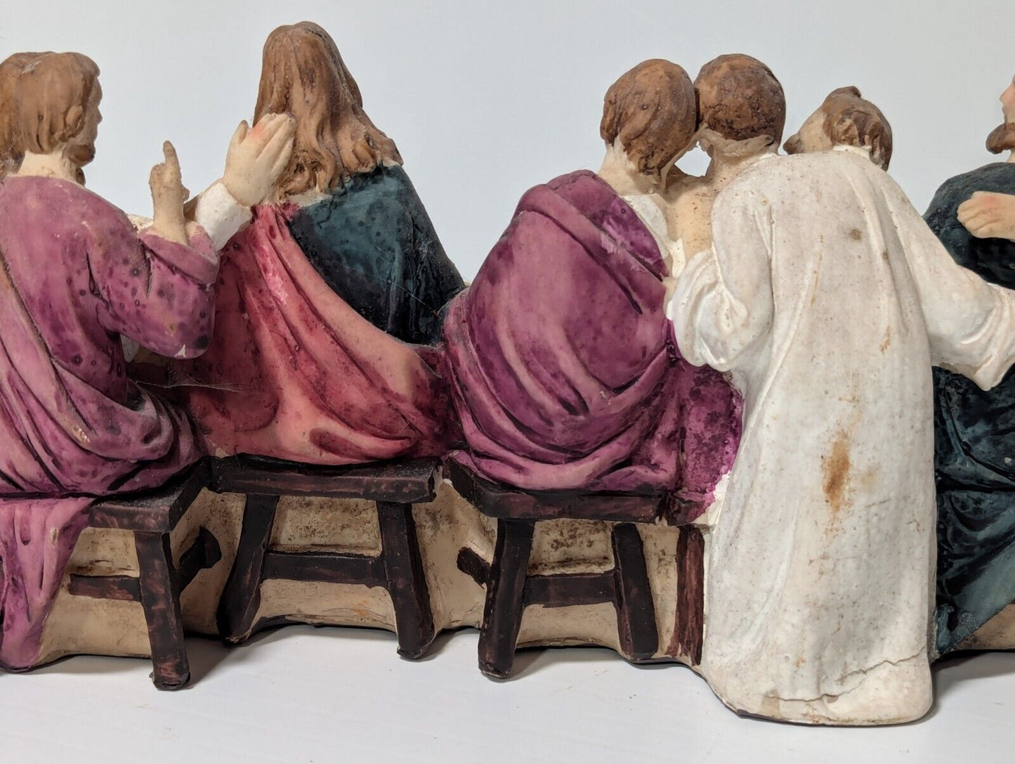 The Last Supper Jesus & Disciples Sculpture Christian Decor 14.5" L, 5" H, 4" W