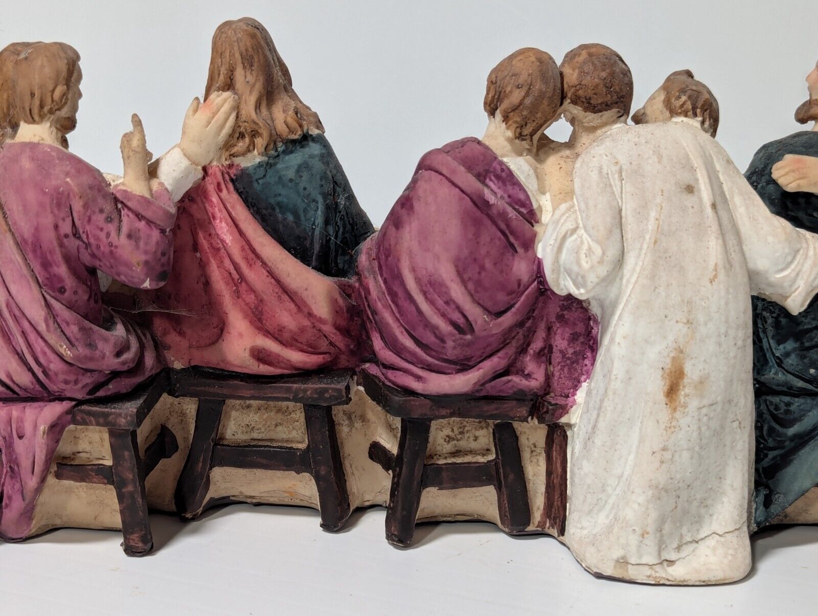 The Last Supper Jesus & Disciples Sculpture Christian Decor 14.5" L, 5" H, 4" W