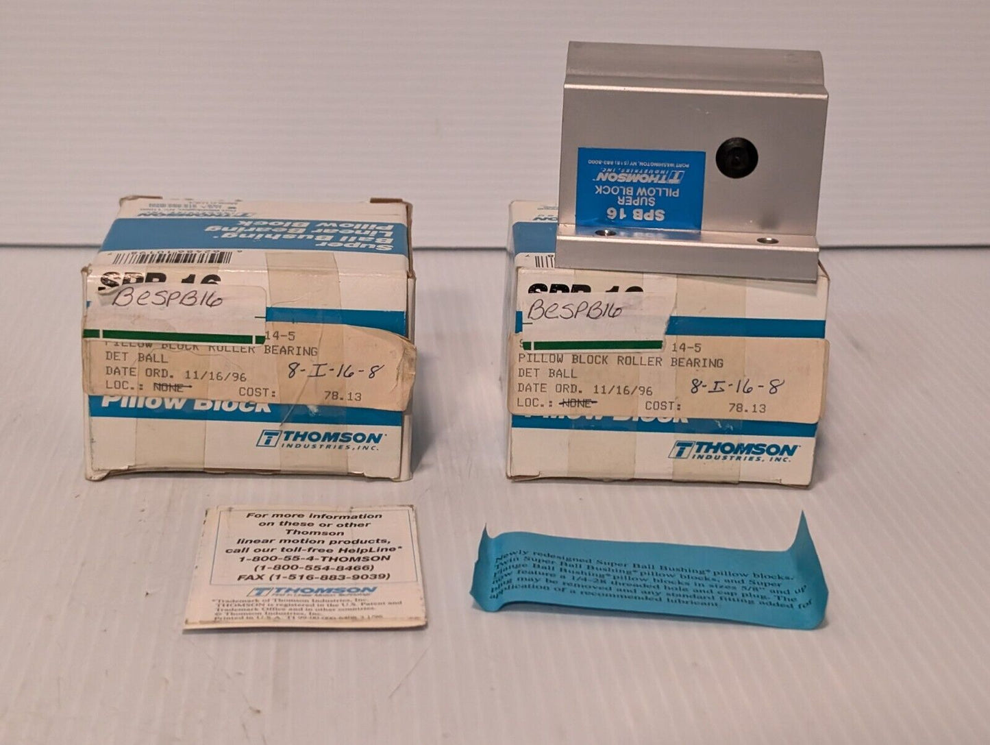 Thomson SPB16 Super Ball Bushing Linear Bearing Pillow Block - Free Shipping