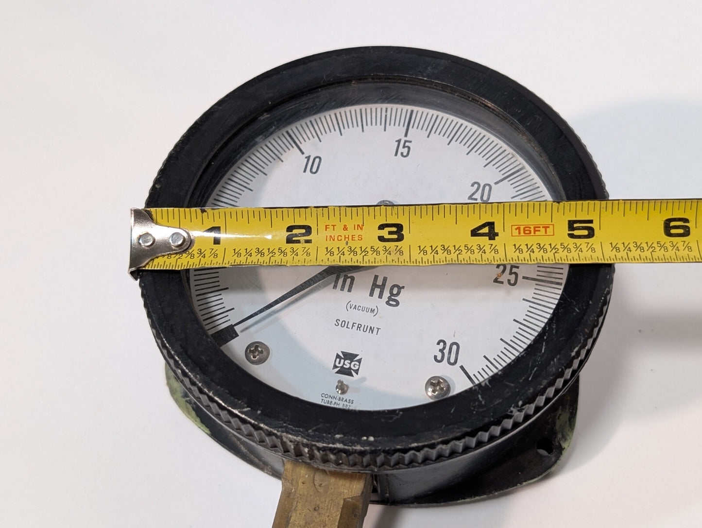 US Gauge (Ametek) 33002 Vacuum Gauge, 0-30psi, 4.5" Dial Face, 1/2"npt