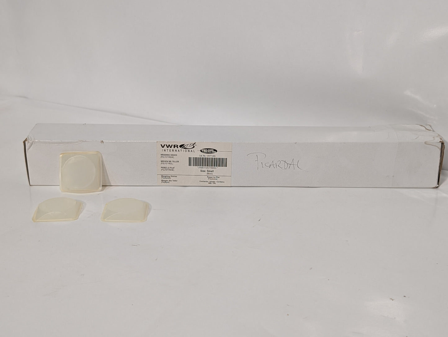 VWR International 12577-005 Small Polystyrene Weighing Dishes, 500 Pack