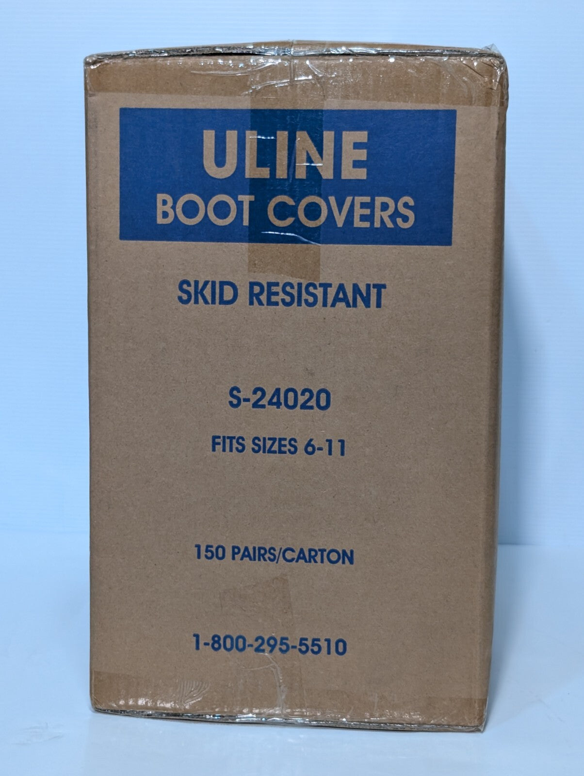 1 Box (Qty 150) Uline S-24020 Skid Resistant Boot Covers, Fit Size 6-11 Boots