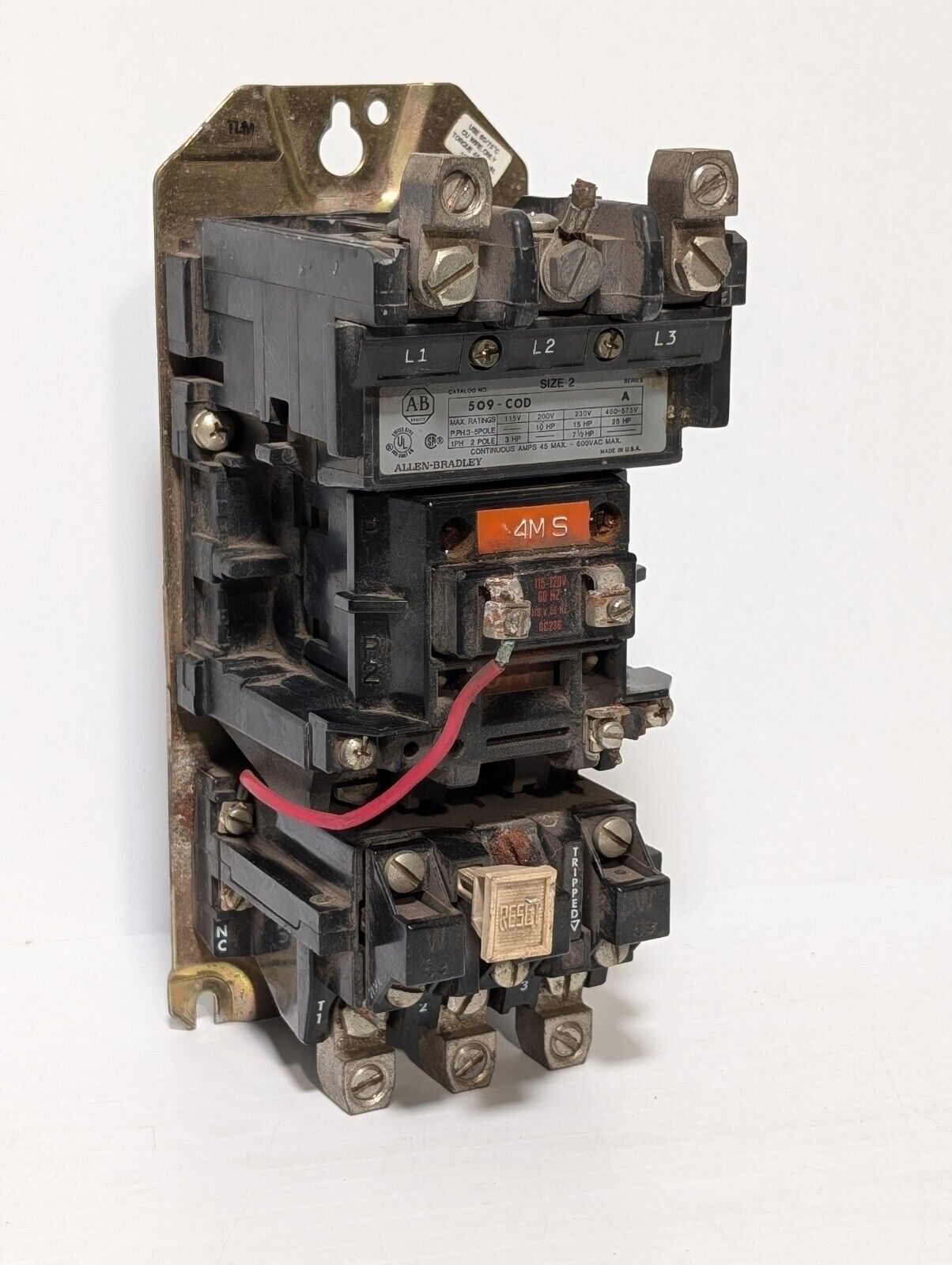 Allen Bradley AB 509-COD Size 2 Starter 120V Coil Series A Size 2 509-C0D