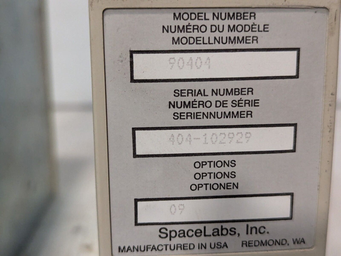 SpaceLabs Model 90404-09 Patient Monitor Module - Free Shipping