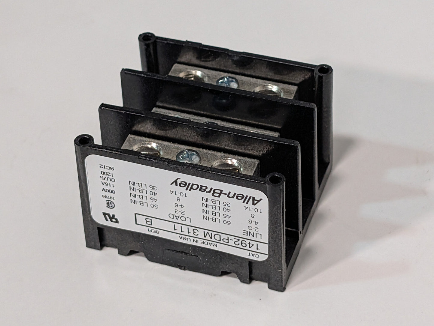 Allen Bradley 1492-PDM3111 Ser B Bulletin 1492 600V Terminal Block, CU Wire