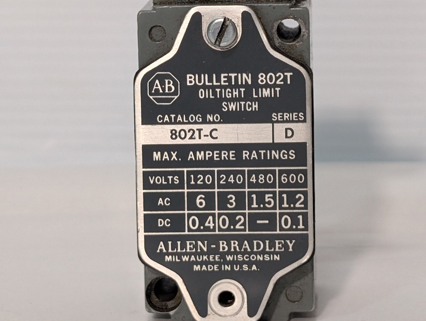 Allen Bradley 802T-C Series D Oil Tight Limit Switch for Bulletin 802T, Z-13956