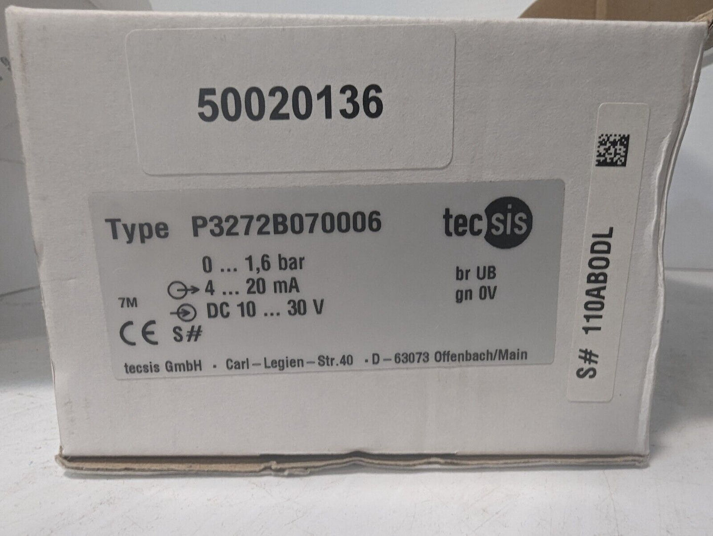 tecsis P3272B070006, Getinge 50020136/501649500 pressure transducer, 0-1.6 bar