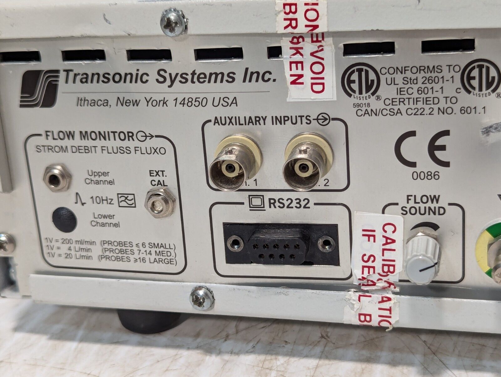 Transonic Systems HT314 Flow-QC Meter, does not power on