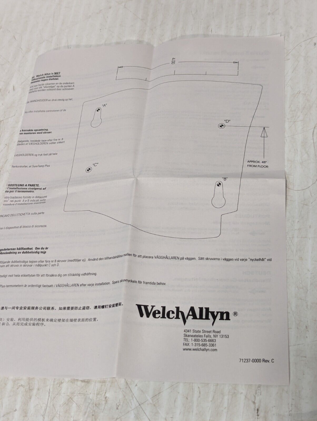 Welch Allyn 21326-0000 Wall Holder Assembly for M690/692 Thermostats - Free Ship