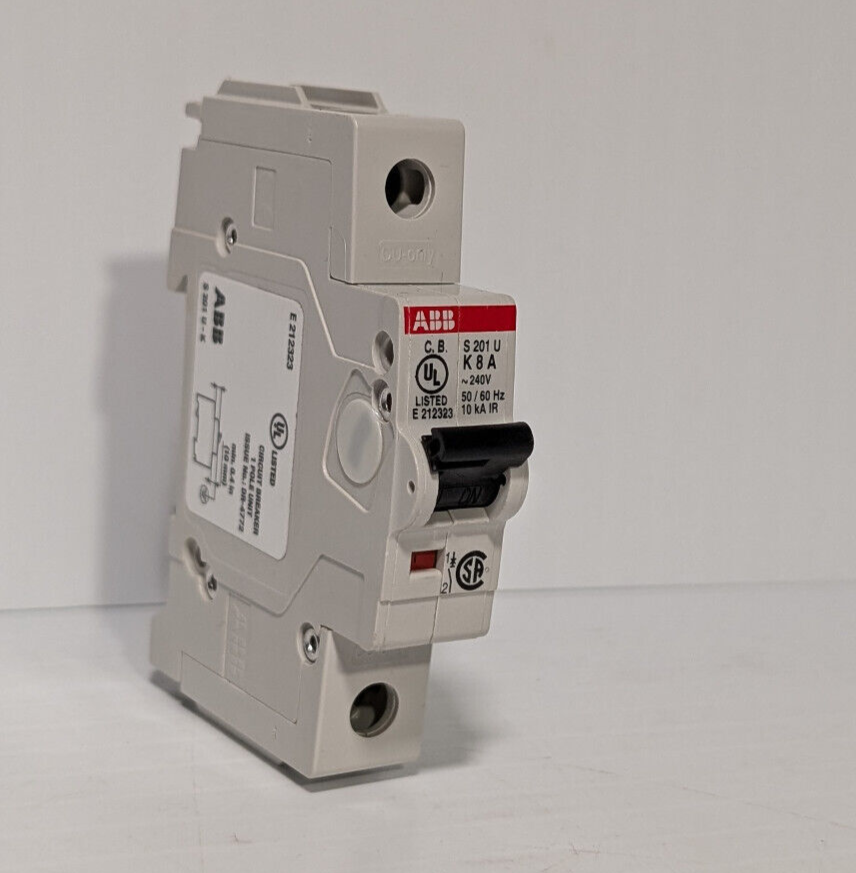 ABB S201U-K8 Circuit Breaker, 162K356H01 8 A, 240 VAC, 50/60 Hz, 1-Pole