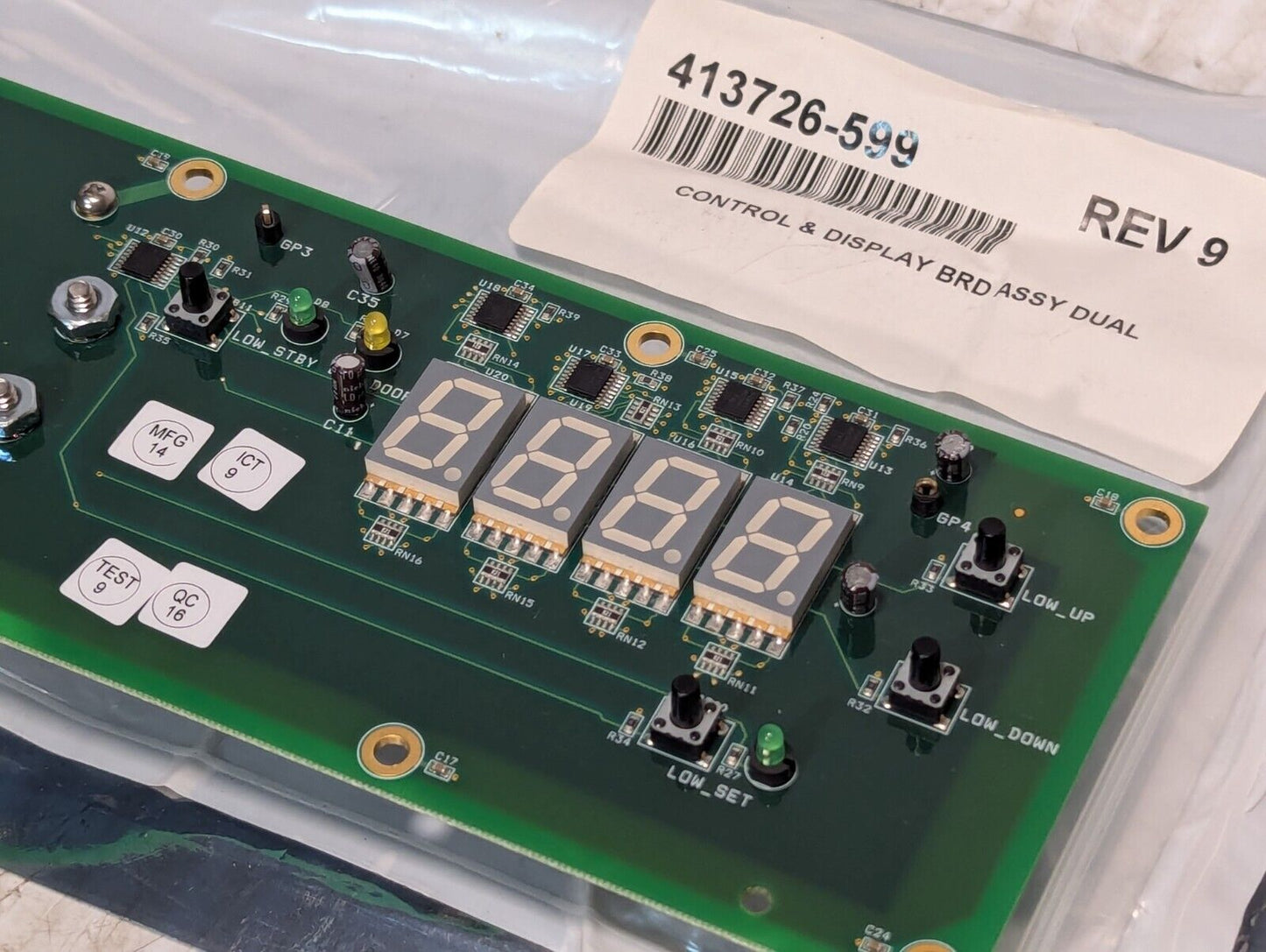 Steris Control & Display Brd Assy Dual 413726-599 Rev 9 - Free Shipping