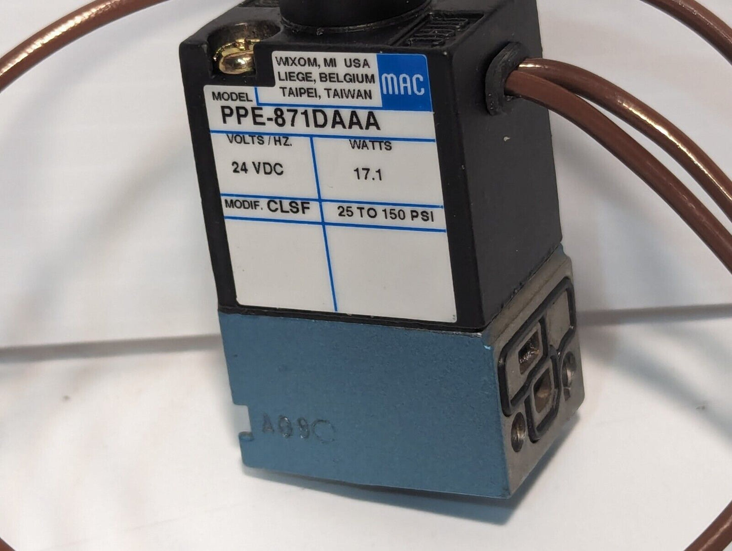MAC PPE-871DAAA 30000 Advanced Pneumatics Solenoid Valve, 24vdc, 17.1w