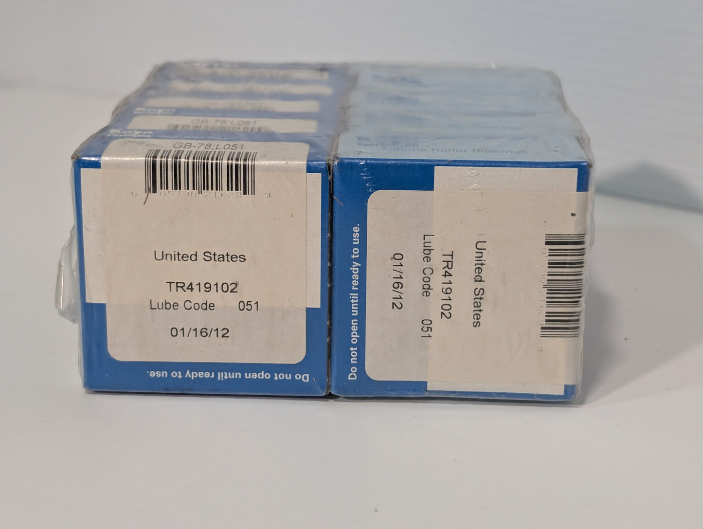 10 Pack: Koyo Torrington GB-78; L051 Needle Roller Bearings, TR419102, Lube 051
