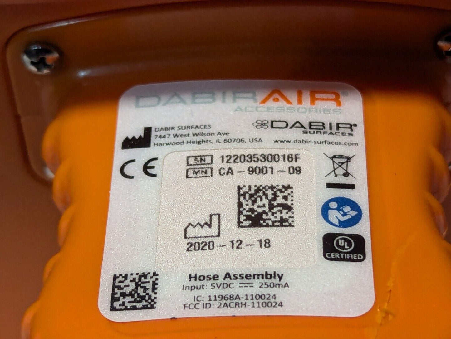 Dabir Surfaces CA-1001 Pneumatic Controller FOR PARTS, Busted Hose-Free Shipping