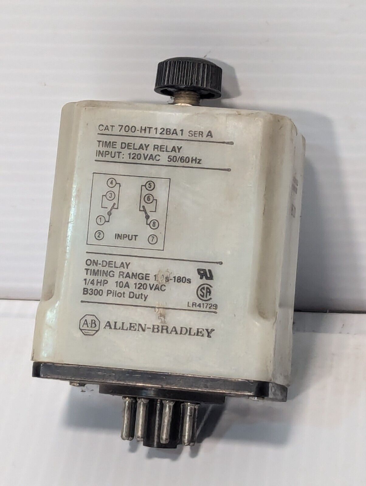 Allen-Bradley 700-HT12BA1 Time Delay Relay, Series A, 10A, 120V - Free Shipping