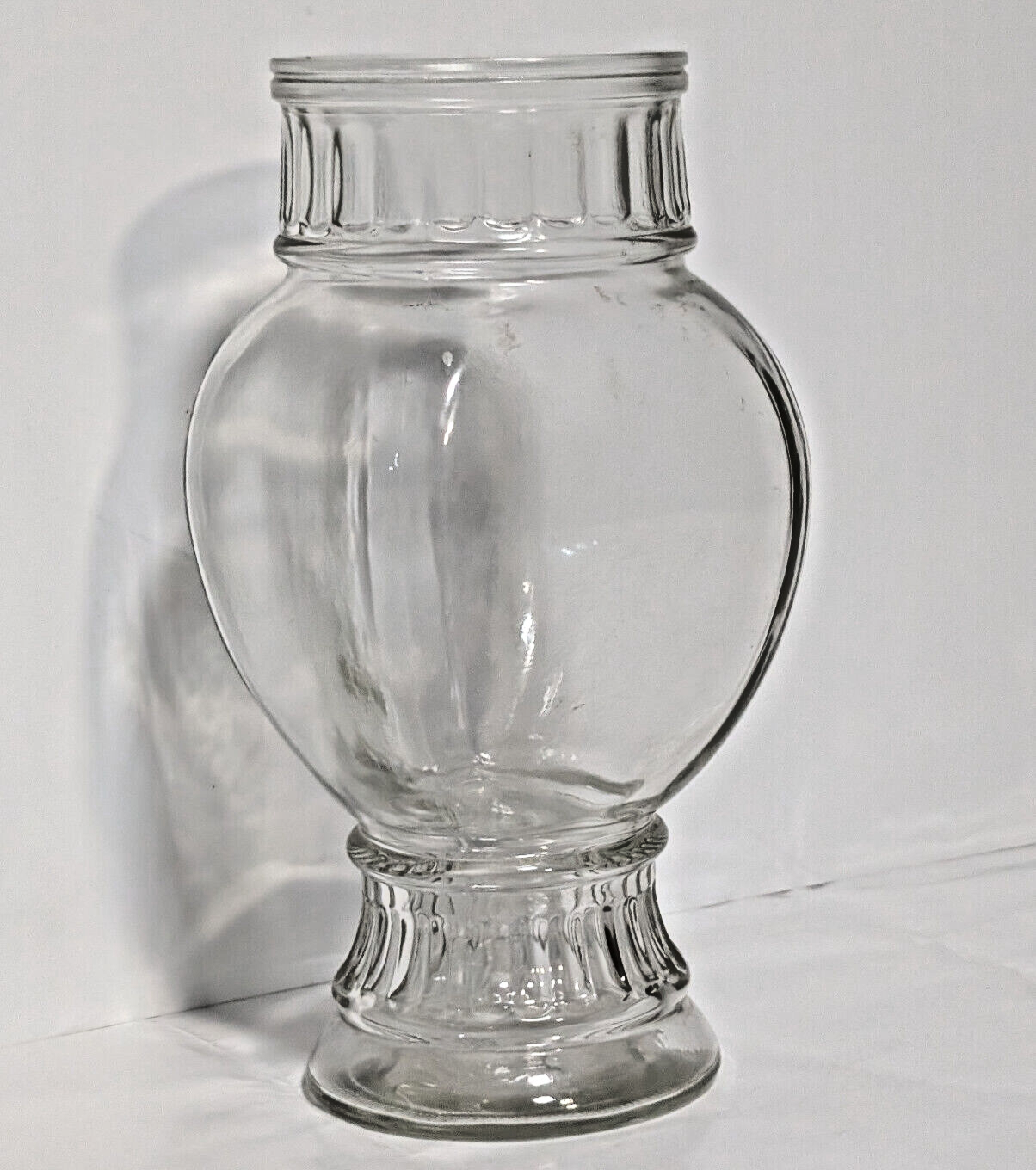 Vintage Clear Glass Apothecary Jar, Vase, No lid, 8" Height, 4" Diameter