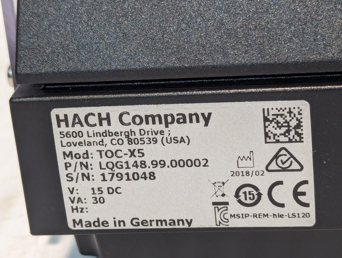 Hach LQG148.99.00002 TOC-X5 Shaker, No Power Adapter - Free Shipping