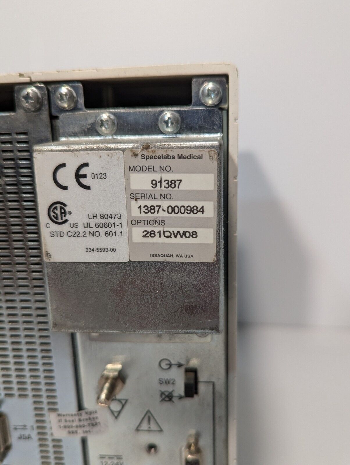 Spacelabs Medical 90387 UltraView SL Module Rack for Patient Monitors- Free Ship