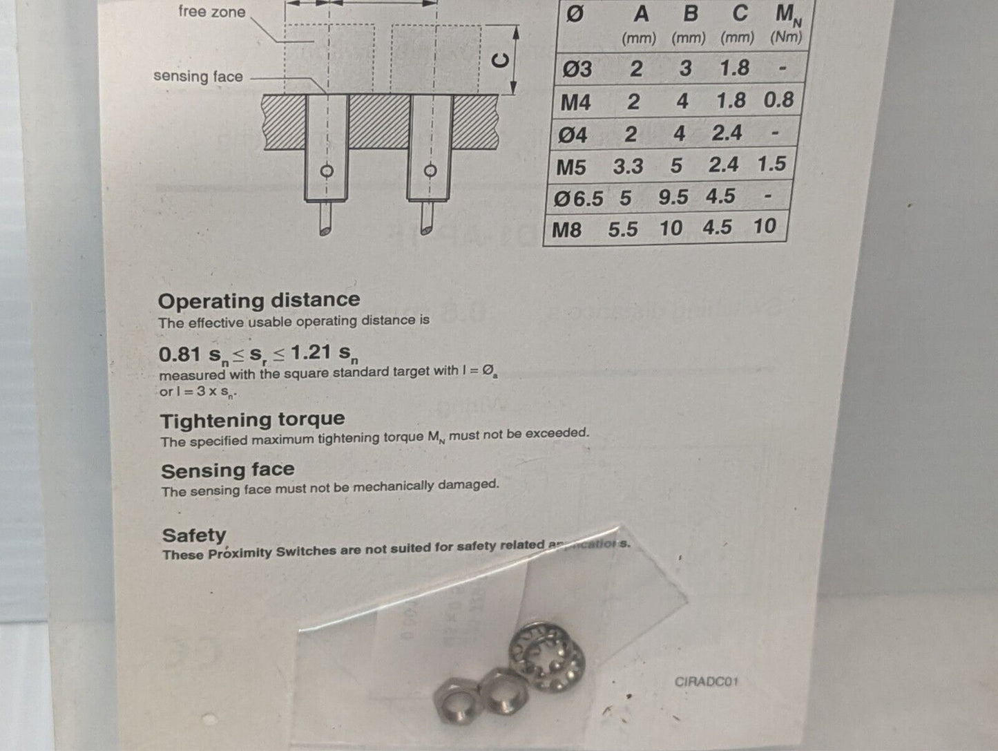 Automation Direct PD1/AP-1F Inductive Proximity Sensor, M8 3-Pin, PNP, NO, D:5mm