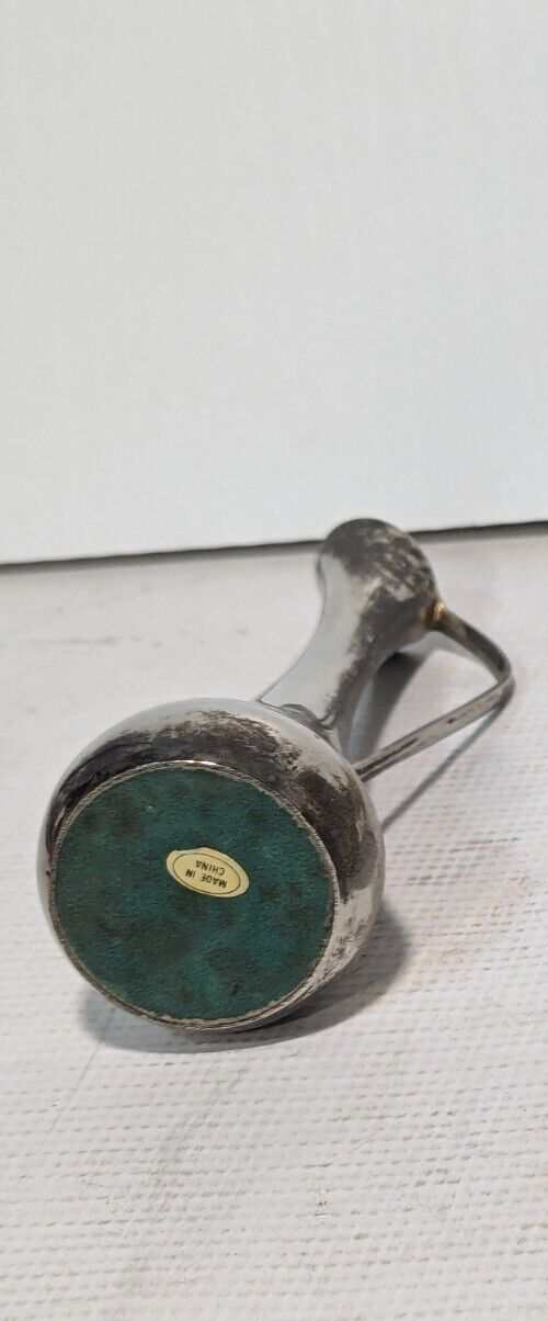 Silver Plate Bud Vase with handle, long and thin - Free Shipping