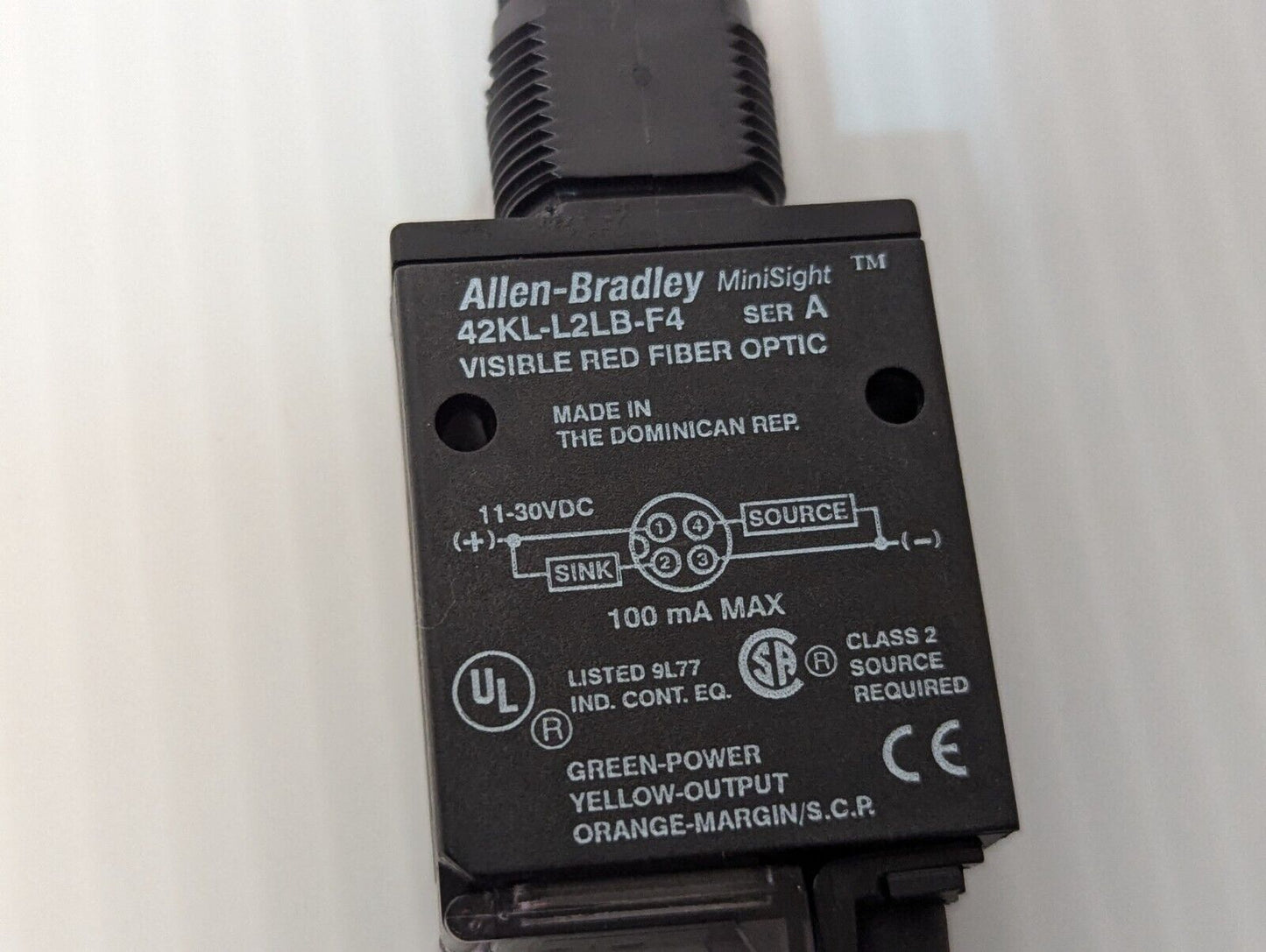 Allen-Bradley 42KL-L2LB-F4 / Ser A MiniSight Visible Red Fiber Optic 11-30VDC