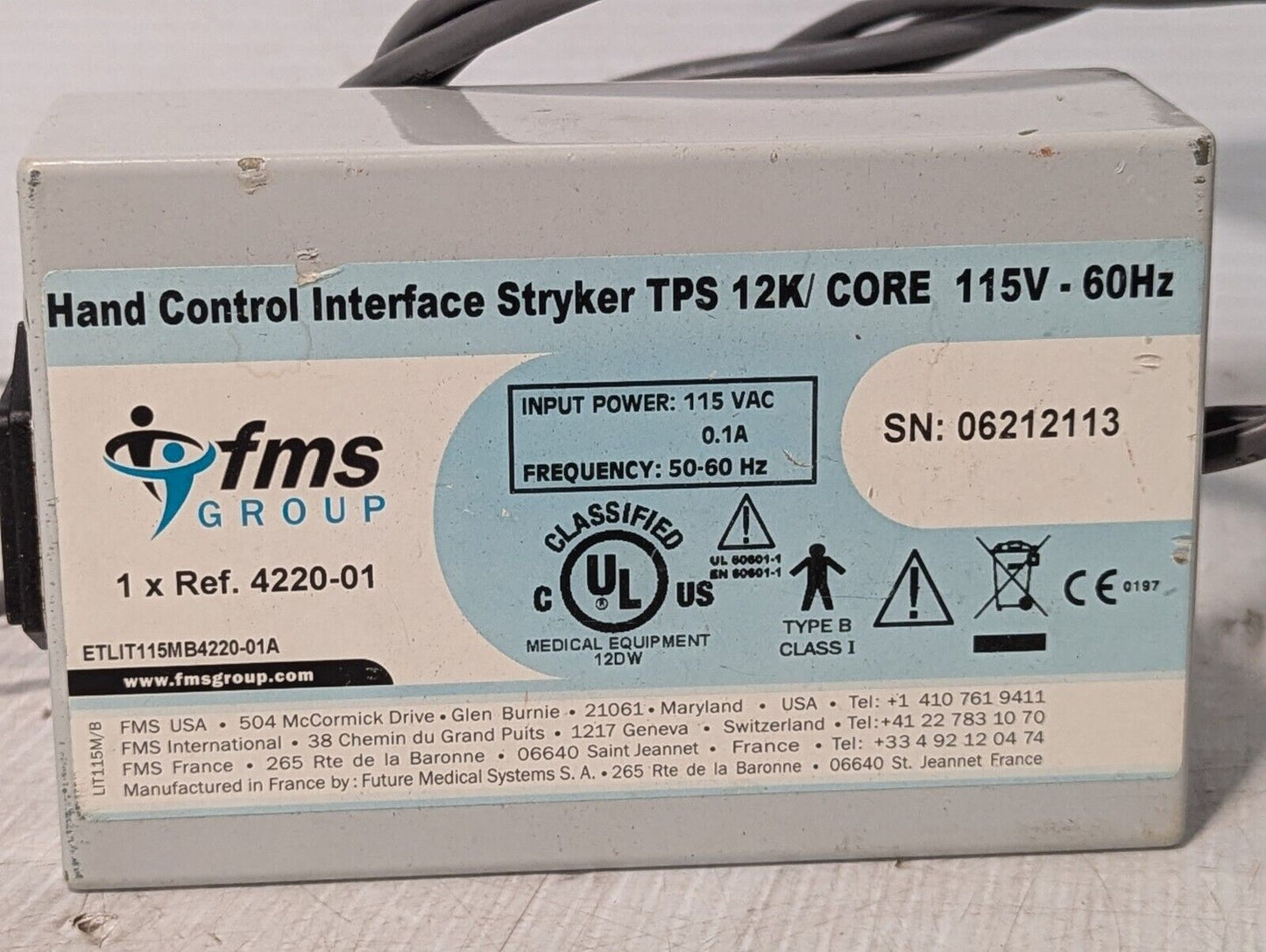 FMS 4220-01 Hand Control Interface Stryker TPS 12K/Core 12K Core - Free Shipping