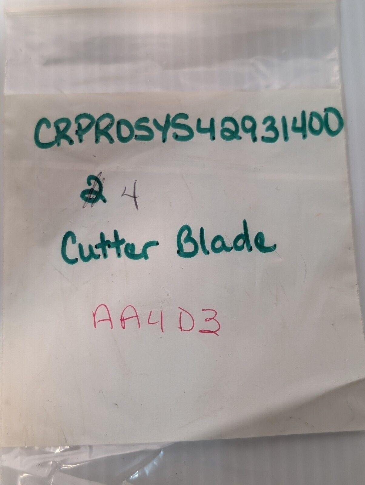 4 Pieces 42931400 Cutter Blades, Steel - Free Shipping