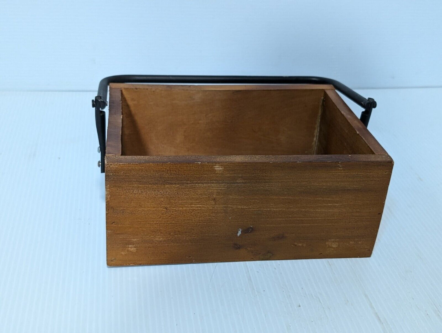 Vintage Wooden Work Mens Tool Box, Carrier with Iron Handles - Free Shipping