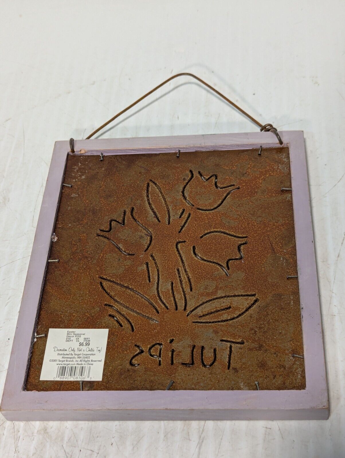 Beautiful Easter Tulips Wall Painting, Metal Backing, Outdoors Art - Free Ship