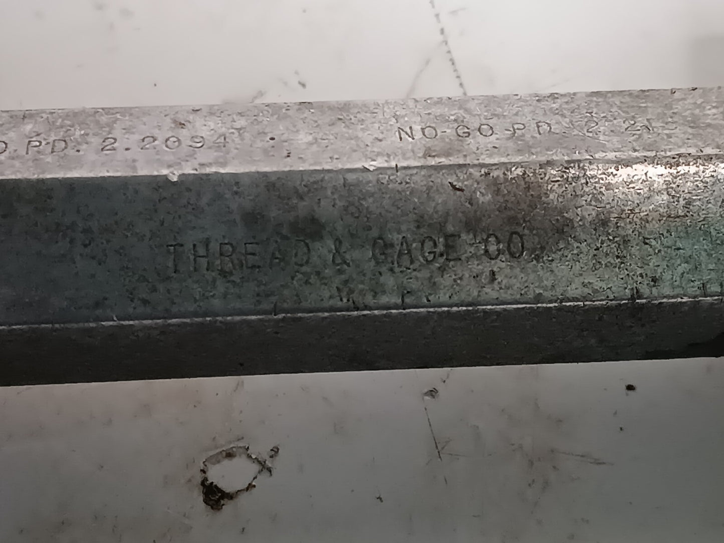 Thread & Gage Co 2-1/4-16 N-2 Thread Plug Gage Go PD 2.2094 ~ No Go PD 2.2158