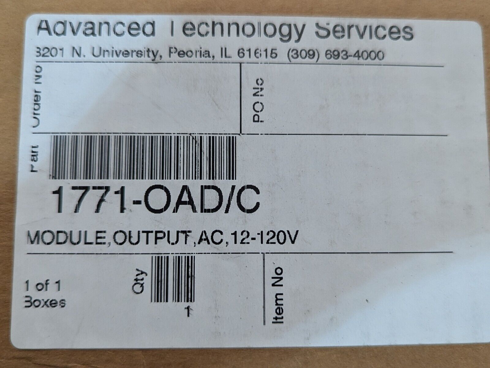 Surplus Open Allen Bradley 1771-OAD /C PLC-5 16-Pt 120VAC Digital Output Module
