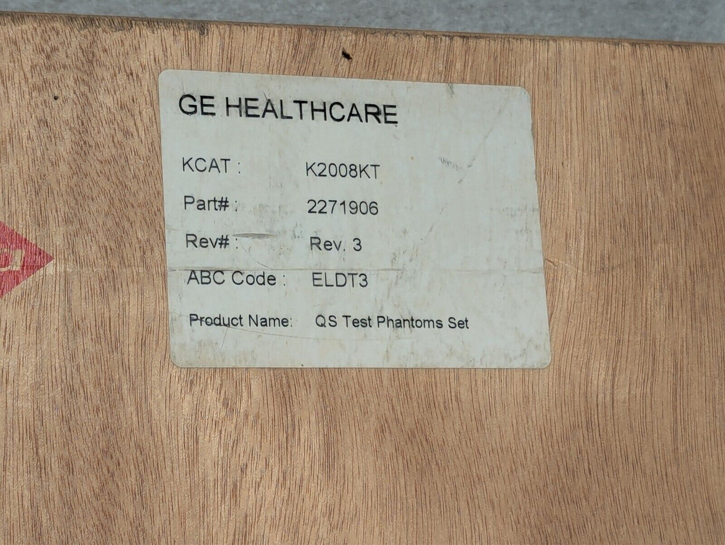 AGFA GE K2008KT QS test phantoms set, rev. 3, ELDT3, 2271906, ADC test phantom