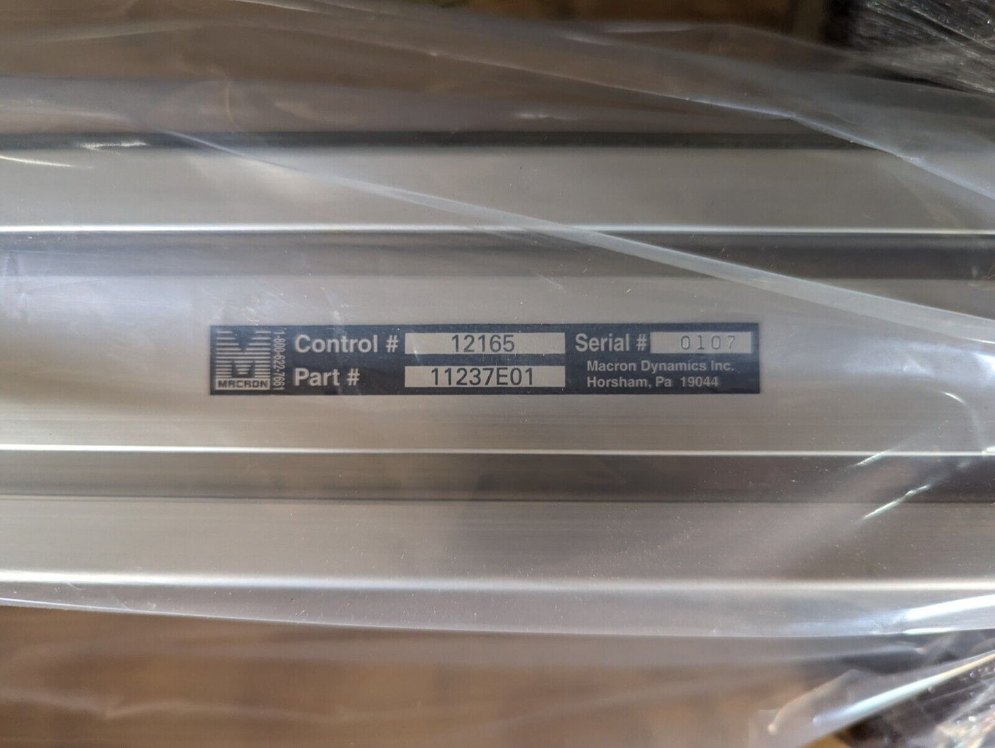 Macron 11237E01 Linear Rail Actuator / 3915-12-000-4790 Vertical Feeder Lift