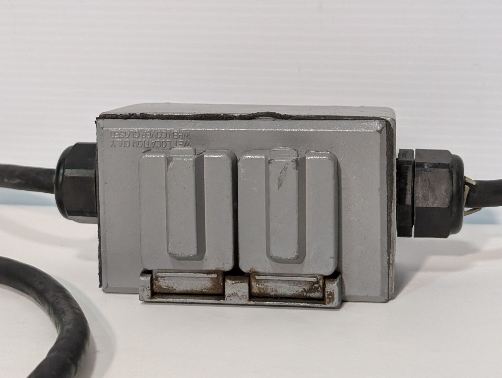 String of 4 Parallel Weather Proof Horizontal Duplex Power Outlet Receptacles