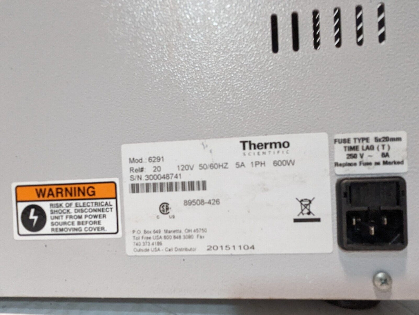 VWR 89508-426 Vacuum Oven, Model 6291, 120v @ 50/60Hz, Vol 19.8 L -Free Shipping