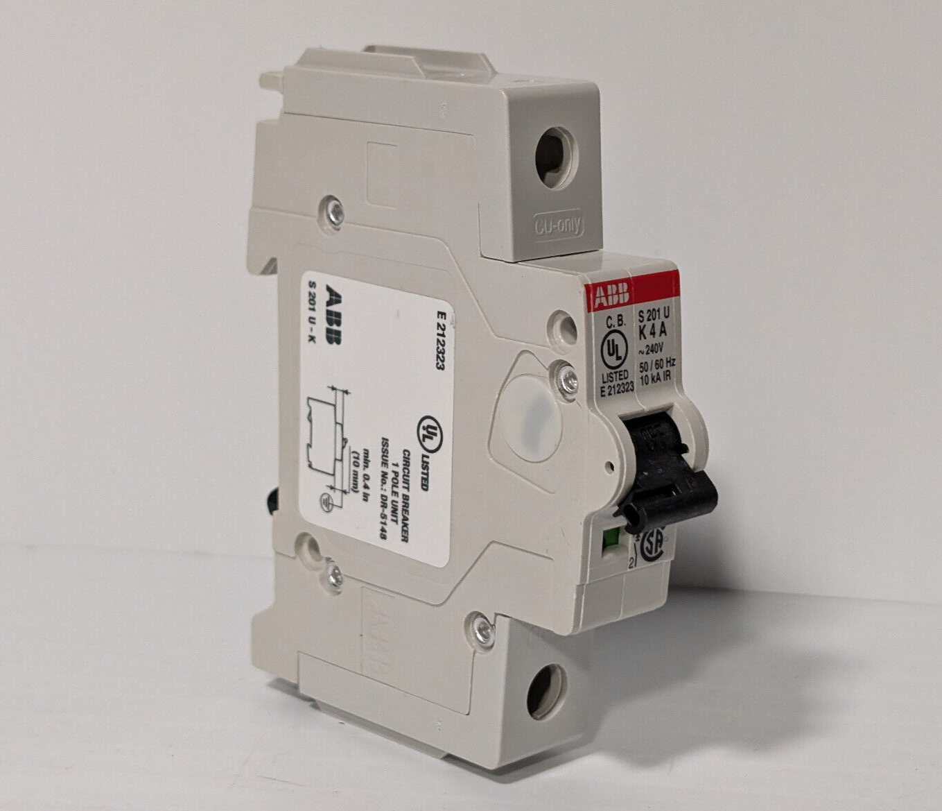 ABB S201U-K4 Circuit Breaker, 4A, 1 Pole, Made in Germany, 50/60 Hz, E212323