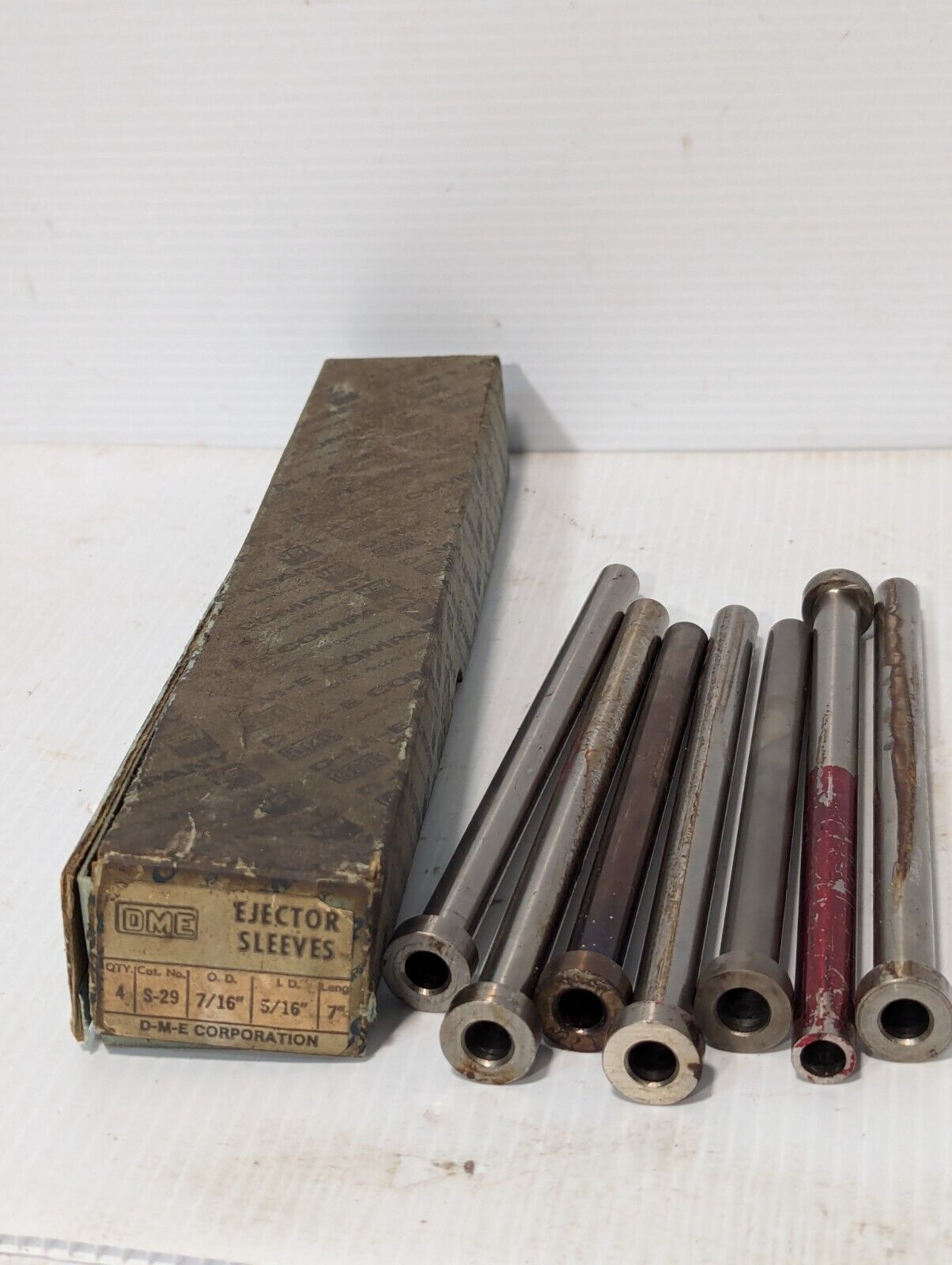 Lot of 5 DME S27 ejector sleeves, 5/16 ID, 7/16 OD, plus two more- FREE SHIPPING
