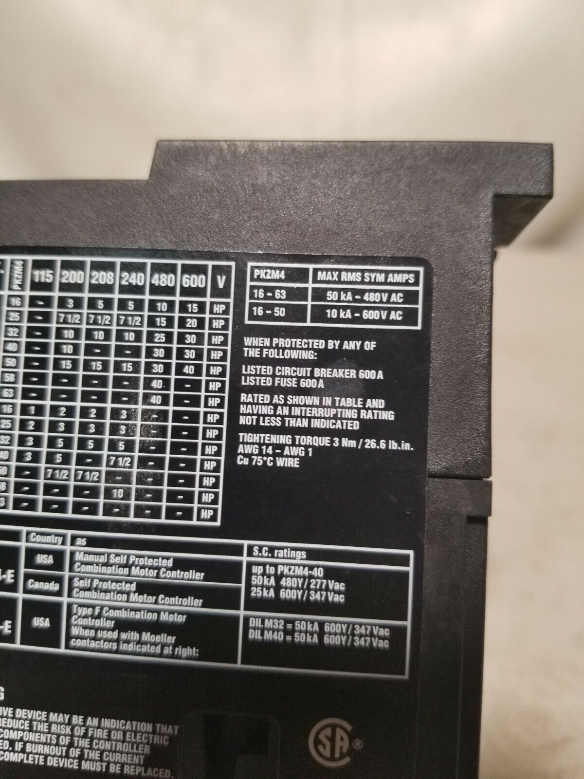 Moeller PKZM4-32 manual motor protector