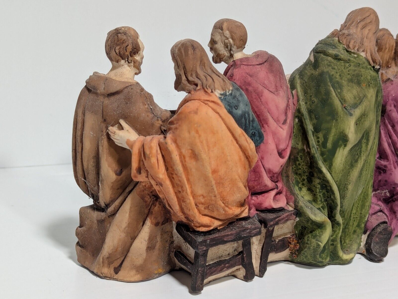 The Last Supper Jesus & Disciples Sculpture Christian Decor 14.5" L, 5" H, 4" W