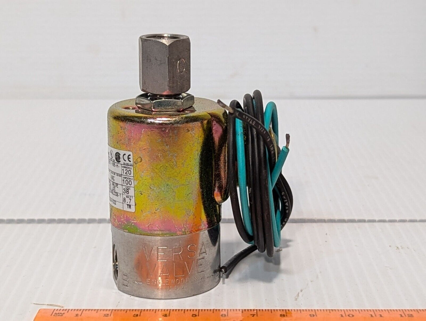 Versa ESM-3301-166-H-A120 solenoid valve, 120/110VAC, 38VDC - Free Shipping